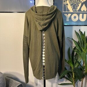 Stitches and Stripes Green Cutout Hoodie